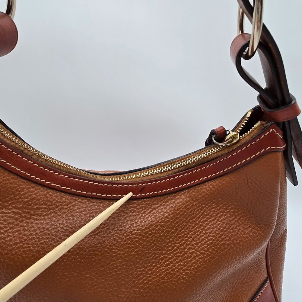 DOONEY & BOURKE REFINED PEBBLE LEATHER HOBO BAG, CARMEL - Picture 7 of 16